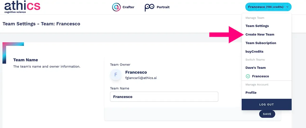 How to create a new psychometric profiling Team